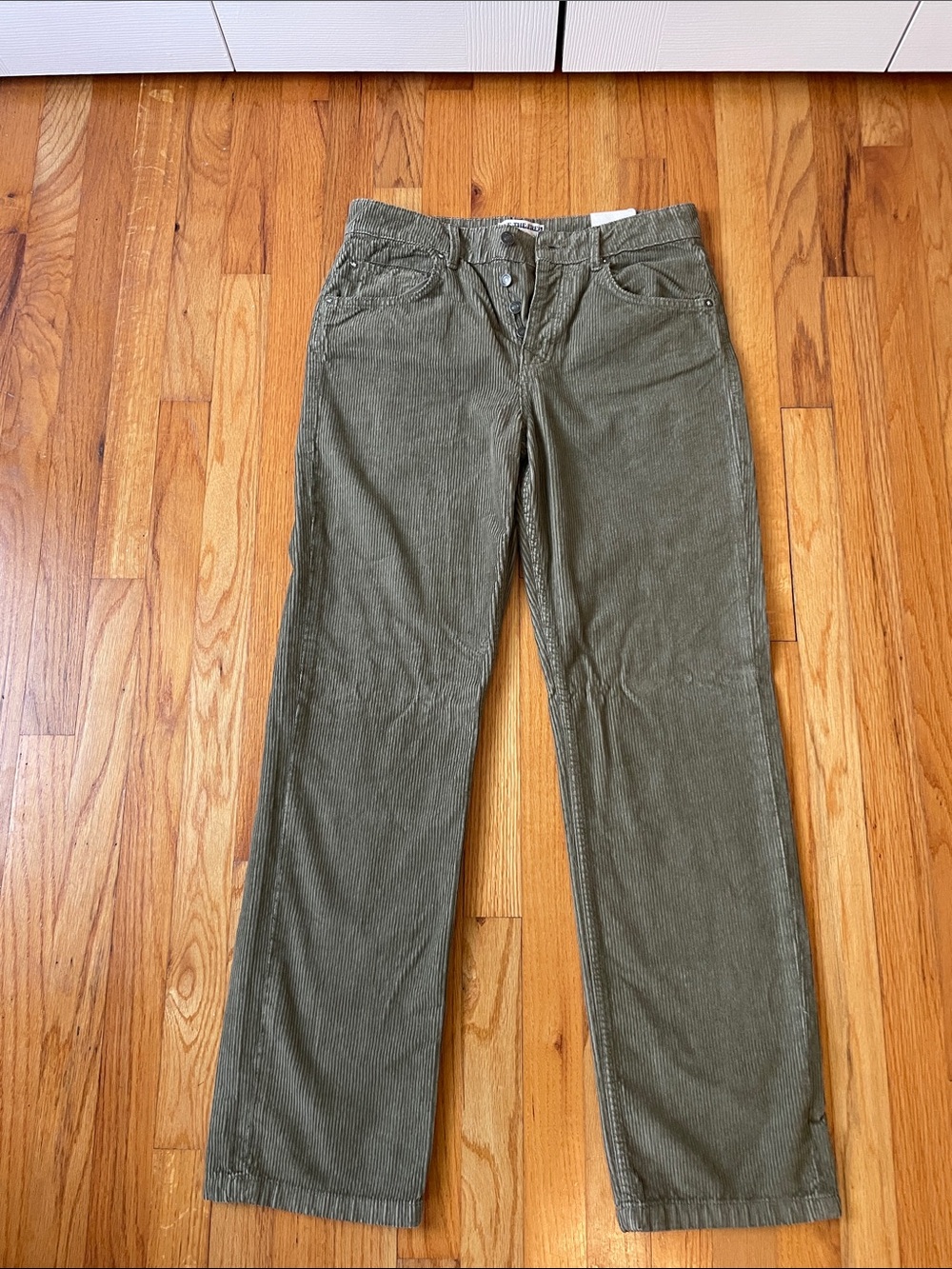 Free People Olive Green Corduroy High-Rise Pants